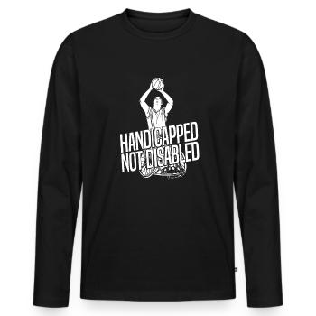 Wheelchair Wheelchair Disabled - Men's Premium Organic Long Sleeve Shirt - black - Front - Nico (187cm)
