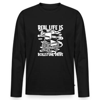 Fauteuil roulant Fauteuil roulant drôle - T-shirt manches longues Premium bio Homme - noir - Devant - Nico (187cm)