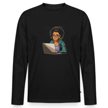 Data Science Data Analyst - Männer Premium Bio Langarmshirt - Schwarz - Vorne - Nico (187cm)