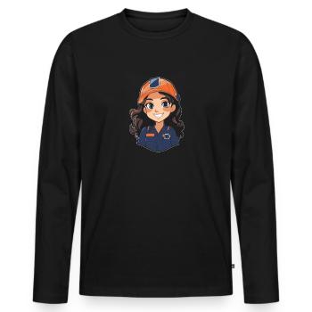 Service ambulancier paramédical - T-shirt manches longues Premium bio Homme - noir - Devant - Nico (187cm)