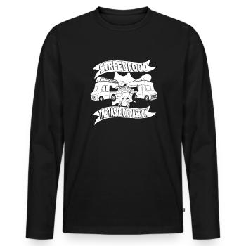 Cuisine de rue - T-shirt manches longues Premium bio Homme - noir - Devant - Nico (187cm)