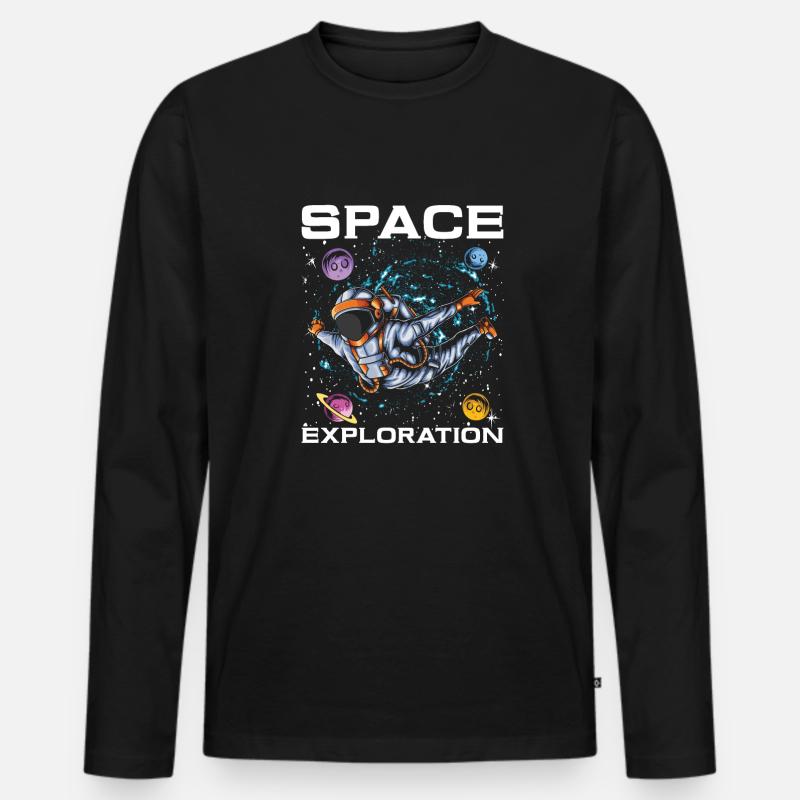 Colonisation de l’espace - T-shirt manches longues Premium bio Homme - noir