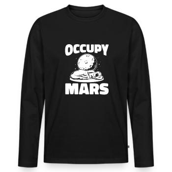 Espace, Espace, Occuper, Mars - T-shirt manches longues Premium bio Homme - noir - Devant - Nico (187cm)