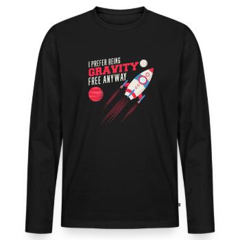 espace, espace, fusée, colonisation de l’espace - T-shirt manches longues Premium bio Homme - noir - Devant - Nico (187cm)