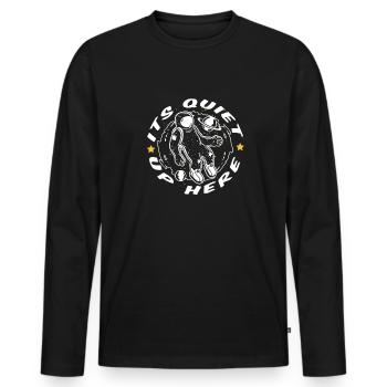 espace, espace, calme, colonisation de l’espace - T-shirt manches longues Premium bio Homme - noir - Devant - Nico (187cm)