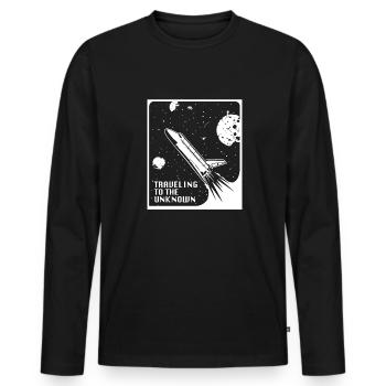 espace, espace, fusée, colonisation de l’espace - T-shirt manches longues Premium bio Homme - noir - Devant - Nico (187cm)