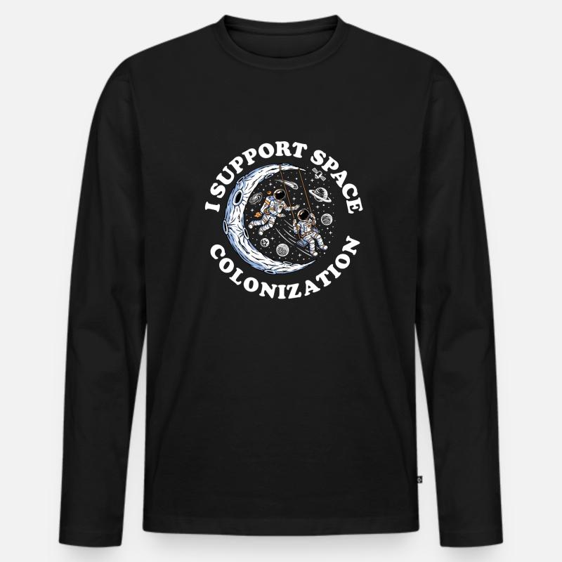 Space Space Colonization - Men's Premium Organic Long Sleeve Shirt - black