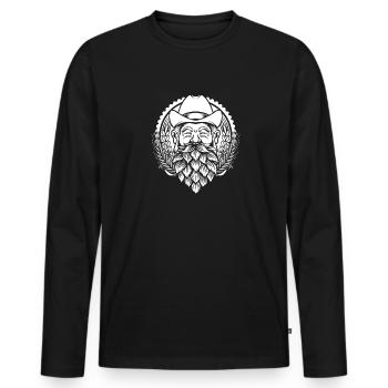 Hobby Brewer Beer Craft Beer Hops - Men's Premium Organic Long Sleeve Shirt - black - Front - Nico (187cm)