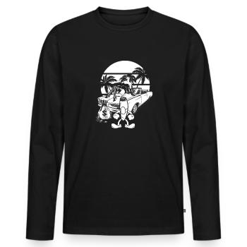 Clip on the cigar - Men's Premium Organic Long Sleeve Shirt - black - Front - Nico (187cm)