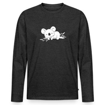 Koala Bear Branch - Men's Premium Organic Long Sleeve Shirt - heather anthracite - Front - Nico (187cm)