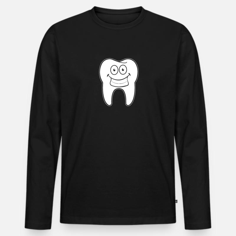 Zahnarzt Dentist Lächelnd - Männer Premium Bio Langarmshirt - Schwarz