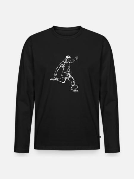 Rugby Sport - Männer Premium Bio Langarmshirt - Schwarz