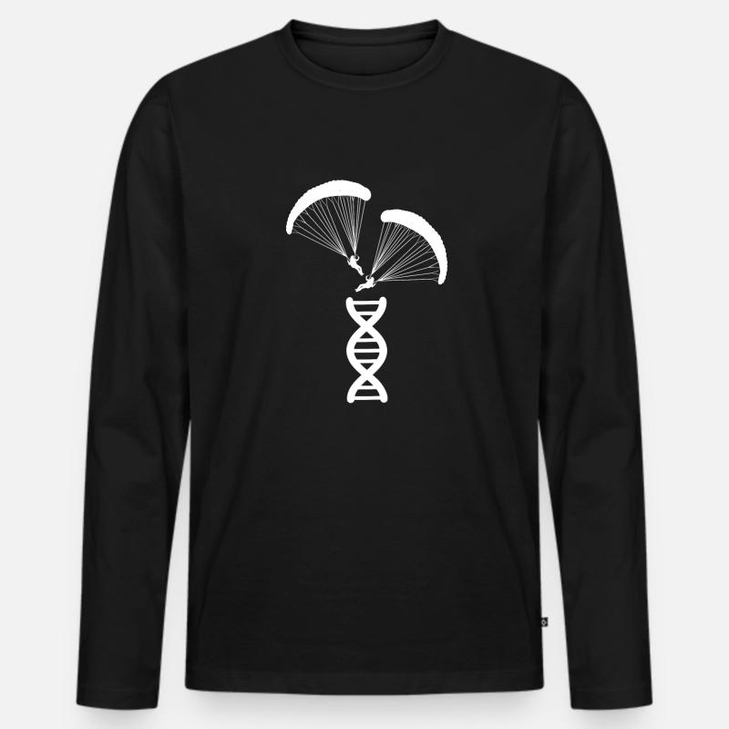 Paragleiter Paragleiten DNA - Männer Premium Bio Langarmshirt - Schwarz