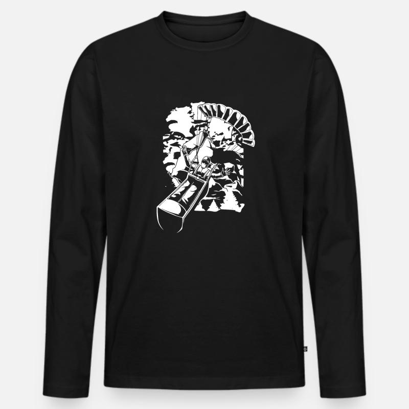 Paragleiter Paragleiten - Männer Premium Bio Langarmshirt - Schwarz