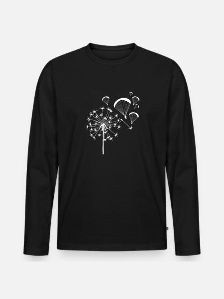 Paragleiter Paragleiten Löwenzahn - Männer Premium Bio Langarmshirt - Schwarz