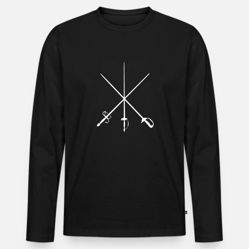 Fechten Fechter Säbel - Männer Premium Bio Langarmshirt - Schwarz