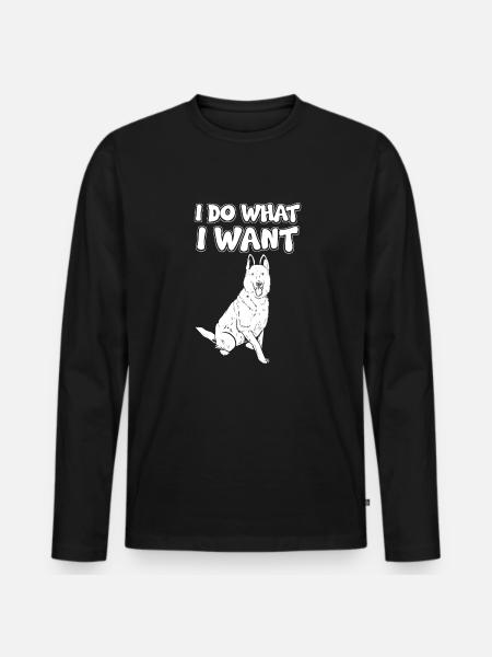 I don't care dog - Men's Premium Organic Long Sleeve Shirt - black