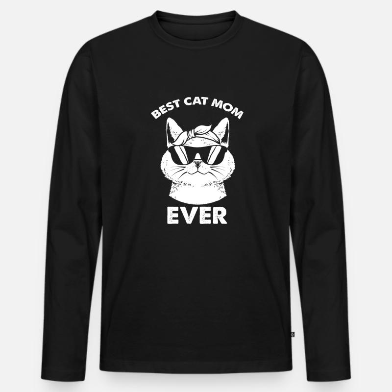Muttertag Katze - Männer Premium Bio Langarmshirt - Schwarz