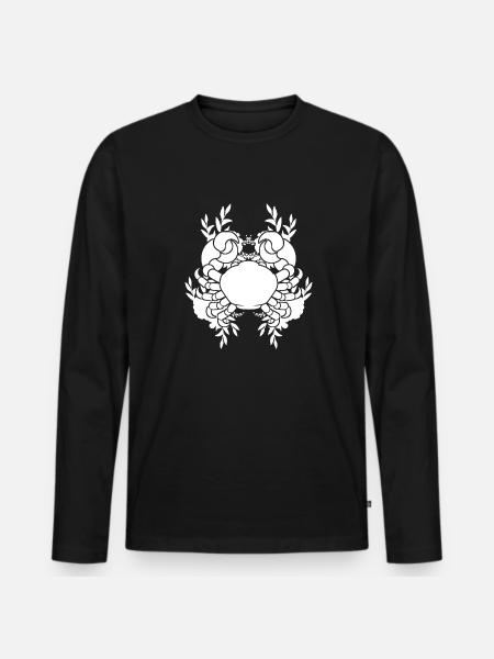 Sternzeichen Krebs Symbol - Männer Premium Bio Langarmshirt - Schwarz