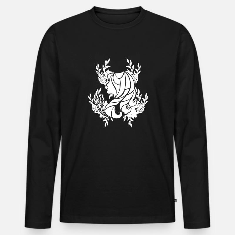 Sternzeichen Jungfrau Symbol - Männer Premium Bio Langarmshirt - Schwarz