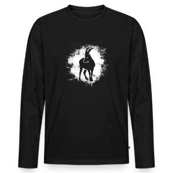 Sternzeichen Steinbock Symbol - Männer Premium Bio Langarmshirt - Schwarz - Vorne - Nico (187cm)