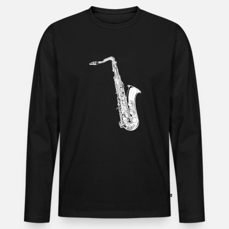Spielmannszug Saxophon - Männer Premium Bio Langarmshirt - Schwarz