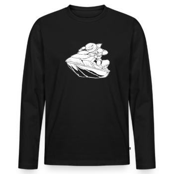 Jet Ski Hai - Männer Premium Bio Langarmshirt - Schwarz - Vorne - Nico (187cm)