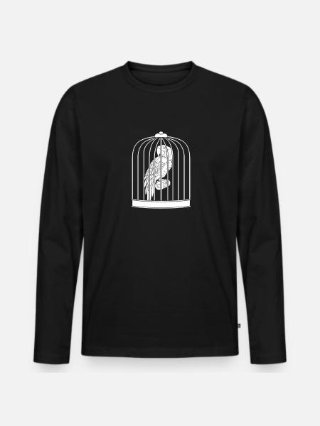 Cage de perroquet - T-shirt manches longues Premium bio Homme - noir