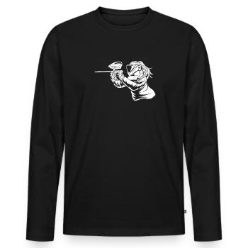Paintball - Männer Premium Bio Langarmshirt - Schwarz - Vorne - Nico (187cm)