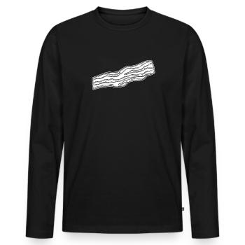 Bacon Speck - Männer Premium Bio Langarmshirt - Schwarz - Vorne - Nico (187cm)