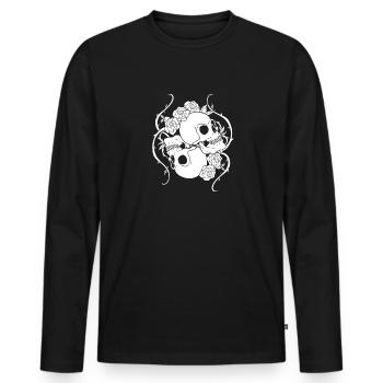 Gothic Schädel - Männer Premium Bio Langarmshirt - Schwarz - Vorne - Nico (187cm)