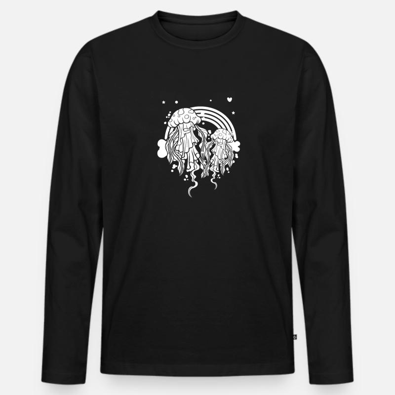 Gothic Qualle - Männer Premium Bio Langarmshirt - Schwarz