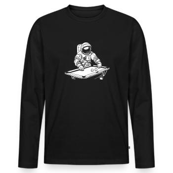 Billard - Männer Premium Bio Langarmshirt - Schwarz - Vorne - Nico (187cm)