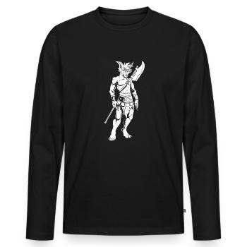 Furry Fandom Fursuits Krieger - Männer Premium Bio Langarmshirt - Schwarz - Vorne - Nico (187cm)