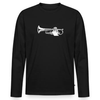 Spielmannszug Kornett - Männer Premium Bio Langarmshirt - Schwarz - Vorne - Nico (187cm)