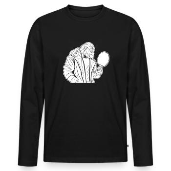 Tennis de table, ping-pong - T-shirt manches longues Premium bio Homme - noir - Devant - Nico (187cm)
