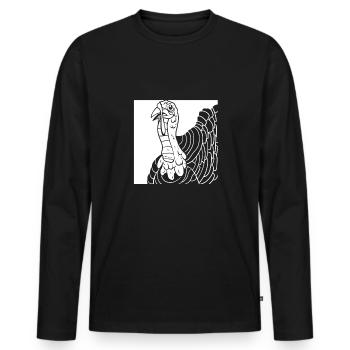 Trèfle de Thanksgiving - T-shirt manches longues Premium bio Homme - noir - Devant - Nico (187cm)
