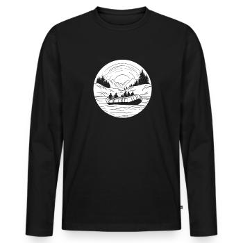 Rafting - Männer Premium Bio Langarmshirt - Schwarz - Vorne - Nico (187cm)
