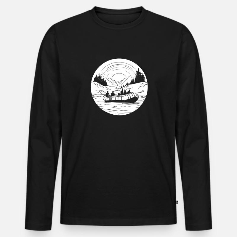 Rafting - Männer Premium Bio Langarmshirt - Schwarz