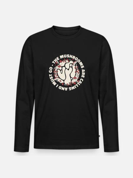 Mushroom Pickers Mushrooms - Men's Premium Organic Long Sleeve Shirt - black