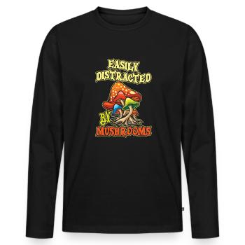 Mushroom pickers Mushrooms Mushrooms - Men's Premium Organic Long Sleeve Shirt - black - Front - Nico (187cm)