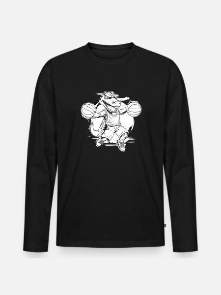 Basketball Basketball Player T Rex - Men's Premium Organic Long Sleeve Shirt - black