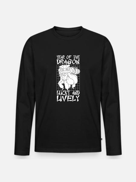 Year of the Dragon 2024 - Men's Premium Organic Long Sleeve Shirt - black