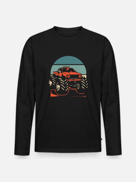 Monster Truck - Men's Premium Organic Long Sleeve Shirt - black