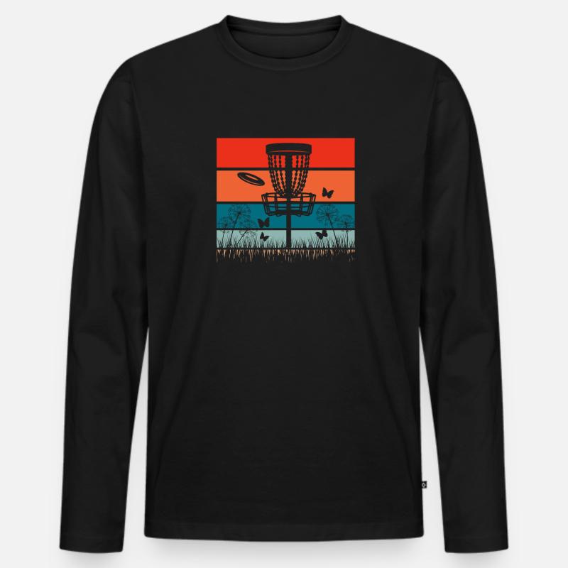 Frisbee Golf Disc Golf - Männer Premium Bio Langarmshirt - Schwarz