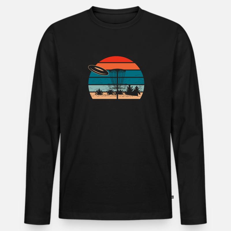 Frisbee Golf Disc Golf - Männer Premium Bio Langarmshirt - Schwarz