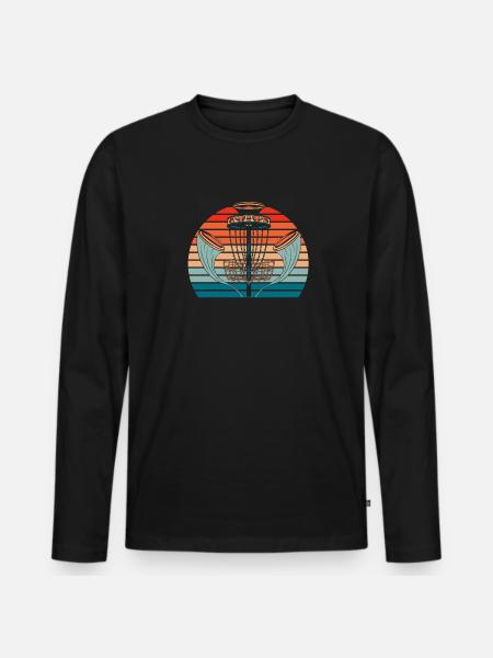Frisbee Golf Disc Golf - Men's Premium Organic Long Sleeve Shirt - black