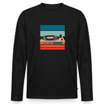 Vinyl Record Collector - Men's Premium Organic Long Sleeve Shirt - black - Front - Nico (187cm)