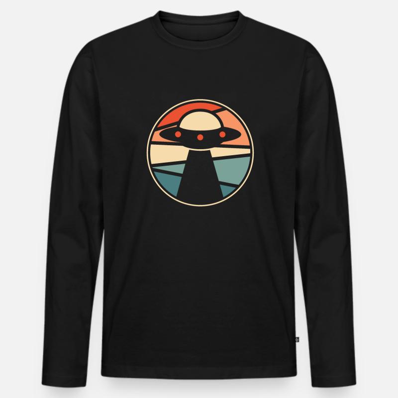 Alien Außerirdischer - Männer Premium Bio Langarmshirt - Schwarz