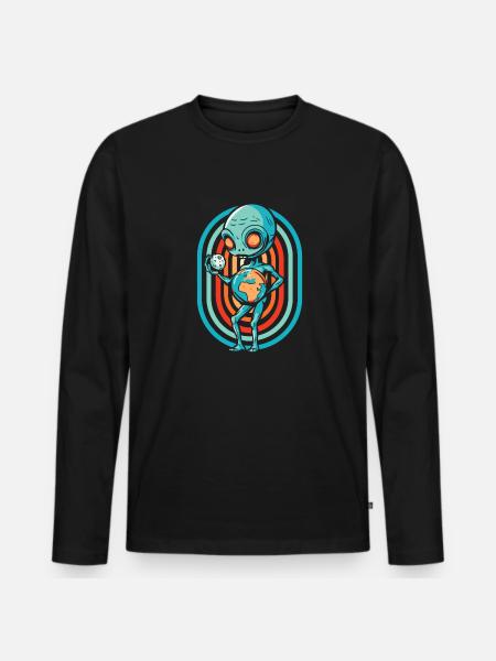 Alien Außerirdischer - T-shirt manches longues Premium bio Homme - noir